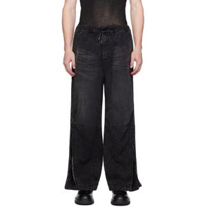 준지 청바지 블랙 코튼 데님 진 242343M186002