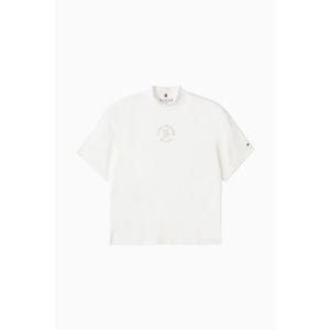 [타미힐피거종합관] 여성 스탬프 로고 모크넥 티셔츠 (T22F6TTO003WT1 YBL)