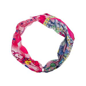 [엘러브] 새상품 에르메스 실크 플리쎄 링 스카프 핑크/멀티컬러 5HS0547