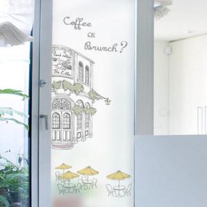 아트박스/꾸밈 is709-햇살가득비치는카페에서_유리문시트지