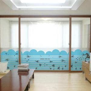 아트박스/낭만창고 dgcn097-피쉬랜드-무점착 반투명 창문 시트지