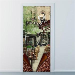 아트박스/낭만창고 nces156-카페거리의 풍경-현관문시트지