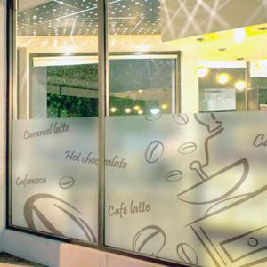 아트박스/꾸밈 ih703-커피잔과머신카페메뉴_글라스시트지