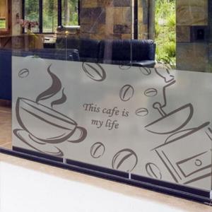 아트박스/꾸밈 ih704_m-무점착유리시트_커피잔과머신_글라스시트