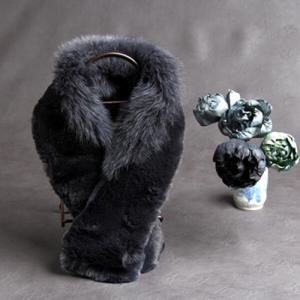 아트박스/더로라 리얼 퍼 머플러 - 래빗폭스콤비 자석형 S9108