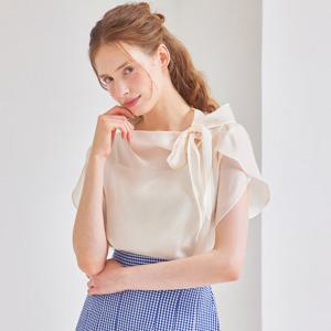 [매긴]튤립 소매 리본 블라우스_PBMF5M1BL5390