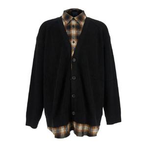 JUUNJ Check Shirts Layered Cardigan JC5851P615BLACK