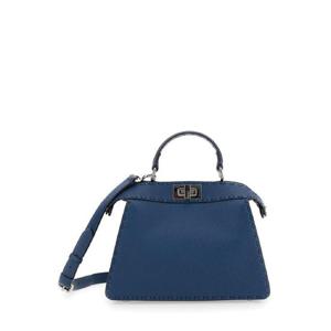 FENDI Peekaboo ISeeU Small Blue Handbag with Shoulder Strap in Leather Woman 8BN327ARBBF0E2H