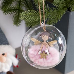 크리스마스 투명 볼 장식 인형 양모 별 천사 벌룬볼 120mm (DIY) 트리 오너먼트 소품 용품