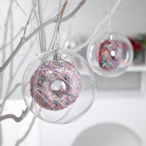 크리스마스 투명 볼 장식 블링도넛 벌룬볼 120mm (DIY) 2컬러 트리 오너먼트 소품 용품