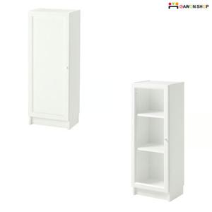 이케아 BILLY/OXBERG 도어가 있는 여닫이 수납장/책장 (40x30x106cm)