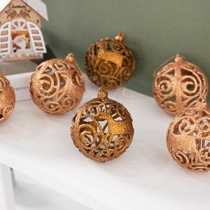 [1개 추가증정] 크리스마스 트리 장식 오너먼트 마크볼 80mm [6개입] 꾸미기 소품 용품 데코 이벤트