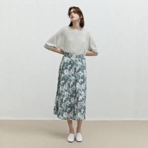 [에잇타임즈]  8TESSSK7422_플라워 롱 플리츠 스커트