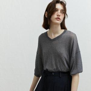 [에잇타임즈]  8TESSNT2579_글로우 실크 V넥 니트