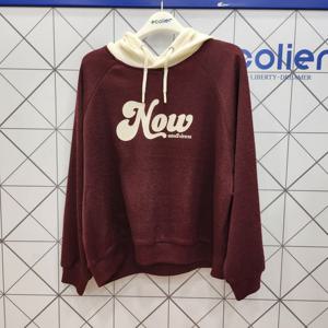 [에꼴리에]에꼴리에 더센트럴 배색 후드 니트라이크 후드티 25C5453