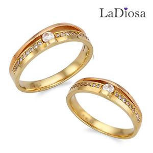 라디오사 18K 커플링 LK18NG-1597RO 남녀한쌍세트
