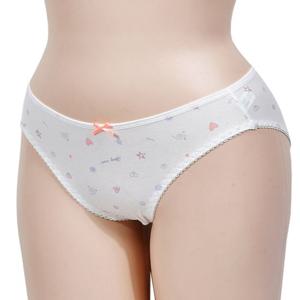 감각적인 형광리본 패턴 내츄럴 면스판 삼각 팬티