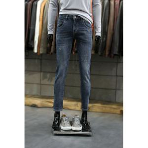 [빠니깔레]MARIO중청스크레치워시드 레더스티치 슬림스판진 m-ajean64bl