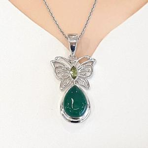 [블루케이] AA 비취그린칼세도니 원석목걸이250206-18