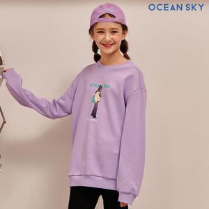 [오션스카이]여아 일러스트 기모 맨투맨 티셔츠-AFJG5168D0T