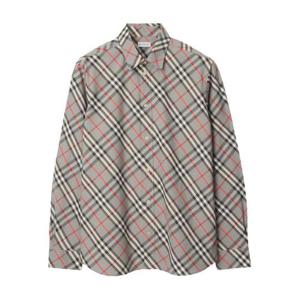 버버리 레귤러핏 체크 코튼 긴팔 셔츠 8113533 C3173 Grey