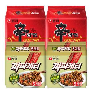 신라면 더레드 8봉+짜파게티 10봉 총18개