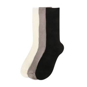 JASS5F020I2[선물박스포장] 여성 로고라벨 골지 중목양말 3종세트