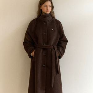 [아워호프] Brushed Hairy Wool Balmacaan Coat - Brown [H25WT-OT05-BRO]