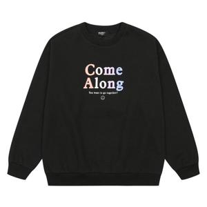 에꼴리에 여아 기모 컬러 레터링 맨투맨 티셔츠 21D1455_BK