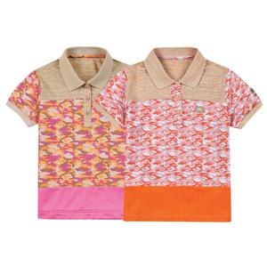 콜핑 여아동 카모플라쥬 패턴 등산 반팔 카라 티셔츠 1542TK702G