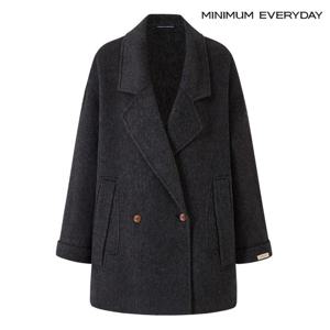 [미니멈][미니멈 에브리데이]모던 울 블렌드 핸드메이드 하프 코트 (EB4JH009D)