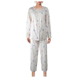 [비비안(언더웨어)]30수 면 기모 고양이나염 커플 파자마세트WP8873RMP8873A