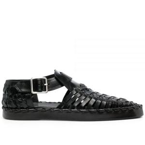 JIL SANDER 질샌더 SANDAL (J15WP0045 P5135 001) (우븐 가죽 플랫 샌들)