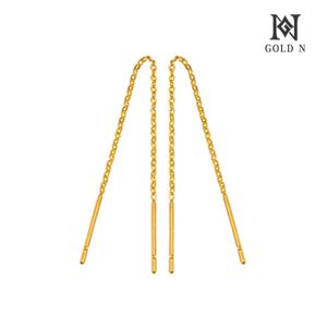 골드앤 18K 심플 中 롱귀걸이  YG