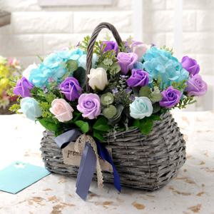 가꾸지오 비누꽃엔젤바구니_블루수국로즈믹스