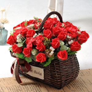 가꾸지오 비누꽃엔젤바구니_레드로즈믹스