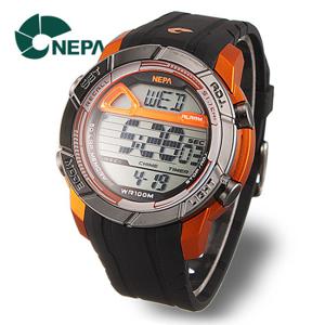 NEPA 네파 군인용 50랩 스탑워치 8알람 스포츠시계 N235-ORANGE