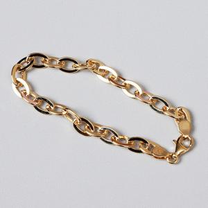 [리드박스] 실버 18K골드 오벌 체인 볼드 팔찌