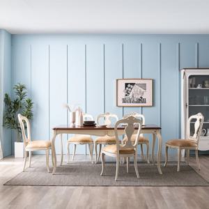 [퍼니프랑] 엔틱가구 RG 22 아이보리 6인 식탁 세트