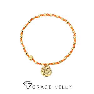 그레이스켈리 오렌지 지르콘 비즈 팔찌 BZ404