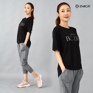 요가복 필라테스복 여성운동복  빅사이즈 로고티 A6TS1300P4