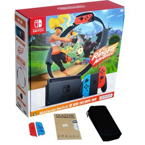 닌텐도스위치 네온+링피트 어드벤처 세트 패키지+가방+강화유리필름+조이콘커버