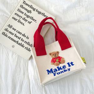 [홀리지]알크 테디베어 튼튼한 텀블러 미니 사각 에코백