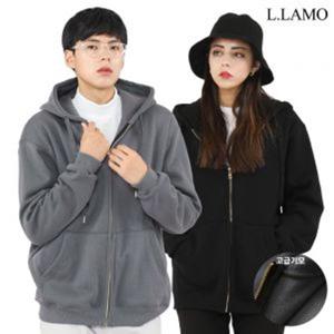 [엘라모] 기모 무지 후드집업 남녀공용 빅사이즈 M~4XL