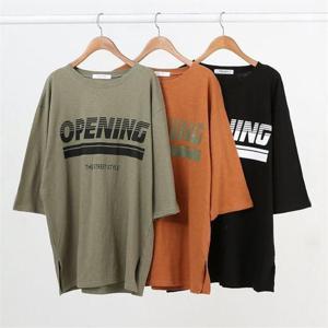 [강물처럼]빅사이즈사랑해요 A618L008 오프닝 슬릿 7부롱티 WB (