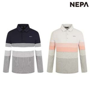 [네파][카라 폴로티셔츠](7J15201)_남성 춘추 캐주얼 선염 스트라이프 카라 폴로티셔츠