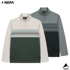 [네파](7K75413) 남성 스트라이프 패턴 기모 집업티셔츠
