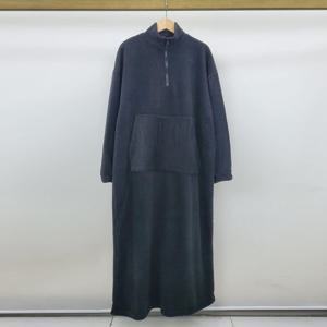 샵앤) 국산 여성 반집업 후리스 옆트임 롱원피스 LL-WDR-5027-블랙