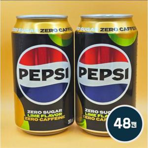 롯데칠성 펩시 제로-제로카페인 라임 355ml 48캔 캔음료 도매 탕비실 탄산음료 뚱캔
