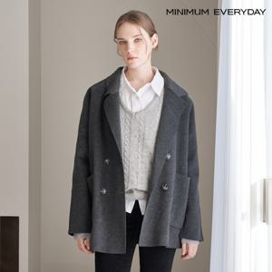 [미니멈][미니멈 에브리데이]테일러드 카라 더블 버튼 하프 코트 (EB4JH016D)